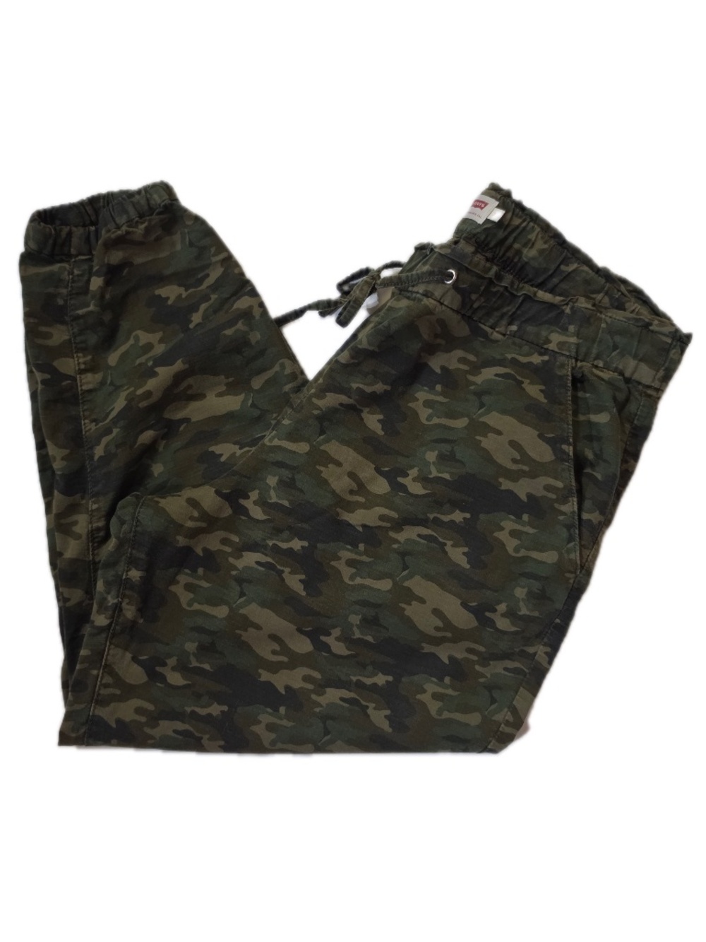 Levi's Pants Womens XL Green Camo Jogger Tapered Drawstring Pockets Elastic